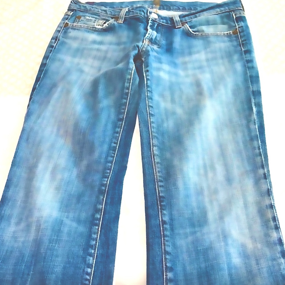 7 For All Mankind Bootcut Distressed Jeans 29